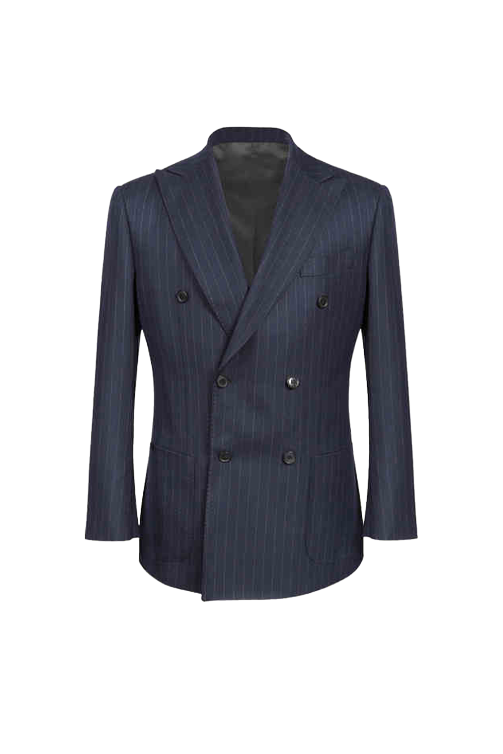 Blazer double breasted, em lã tropical com lapela peak - Risca de Giz