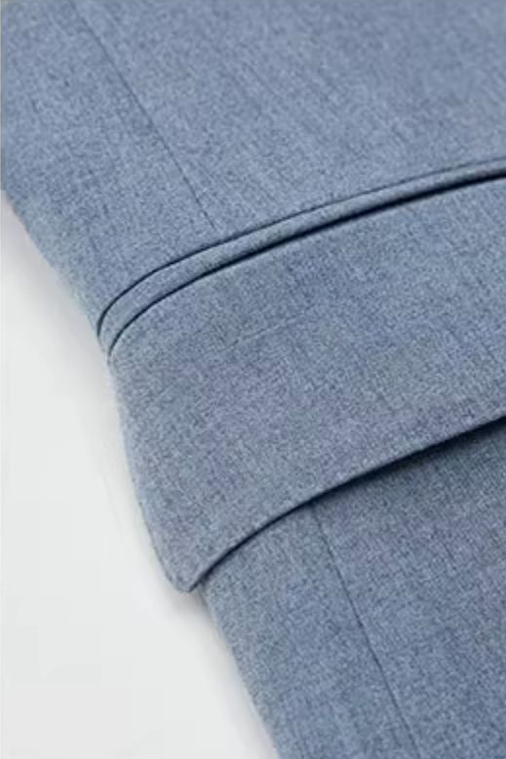 Costume single breasted em poliviscose e elastano, com lapela peak- Azul aço