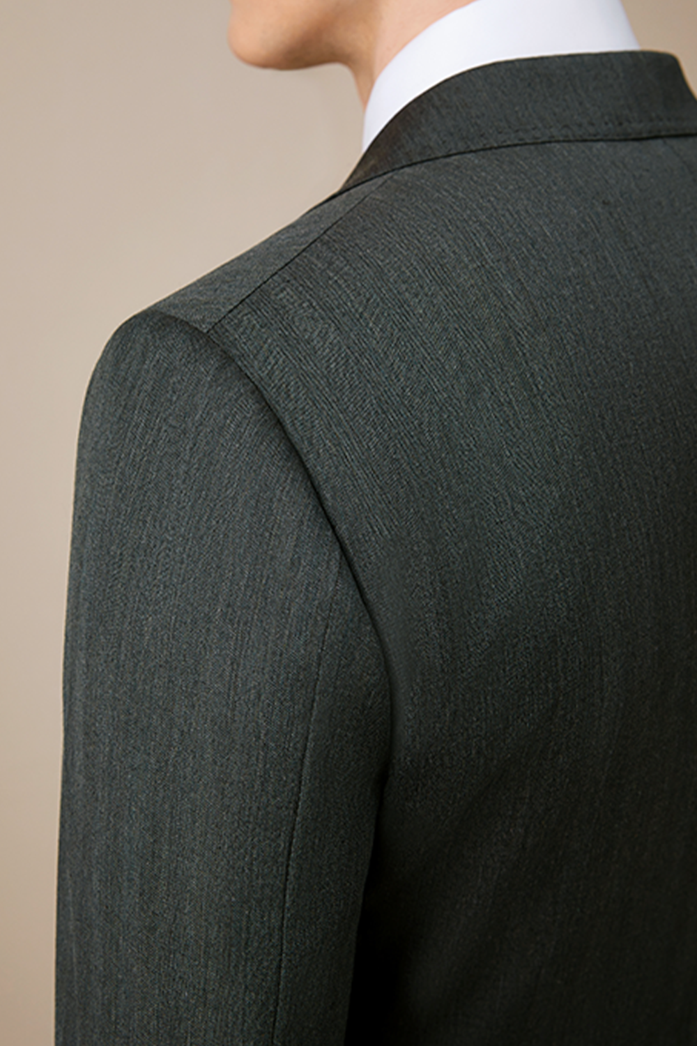 Lanifício Rogna - Costume single, lapela notched, em lã merino com seda - Verde Escuro