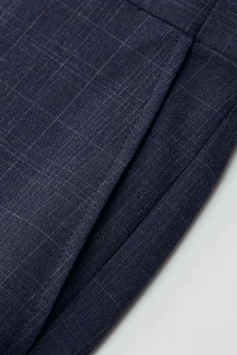 Costume single breasted em poliviscose, com lapela peak- Windowpane azul