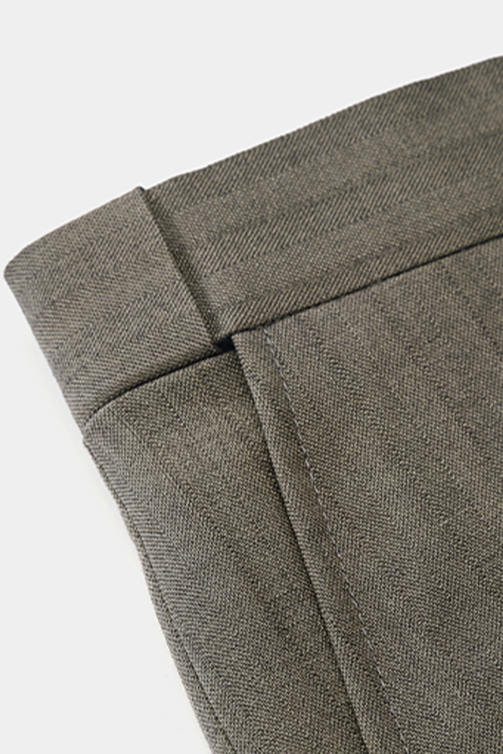 Costume double breasted 6x2, em polilã com elastano e lapela peak- Khaki Chá