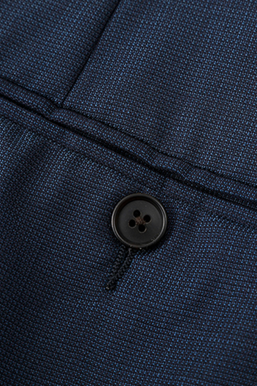 Lanificio F.lli Cerruti 1881 - Costume half canvas, single breasted em lã merino 130’s com 17.75 µ, lapela notched - Azul
