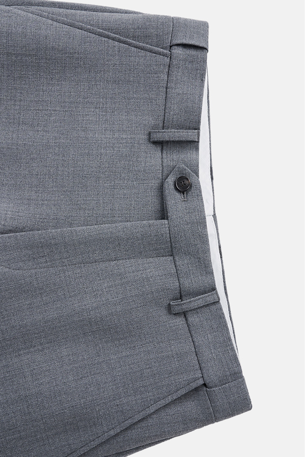 Costume single breasted, em lã tropical com elastano, lapela peak - Efficient Cinza