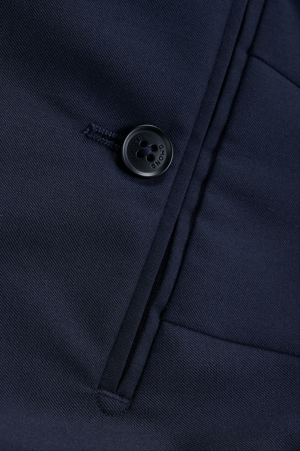 Costume single breasted, em lã tropical com elastano, lapela notched - Azul Marinho