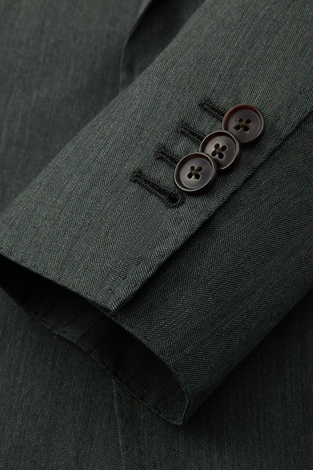 Lanifício Rogna - Costume single, lapela notched, em lã merino com seda - Verde Escuro