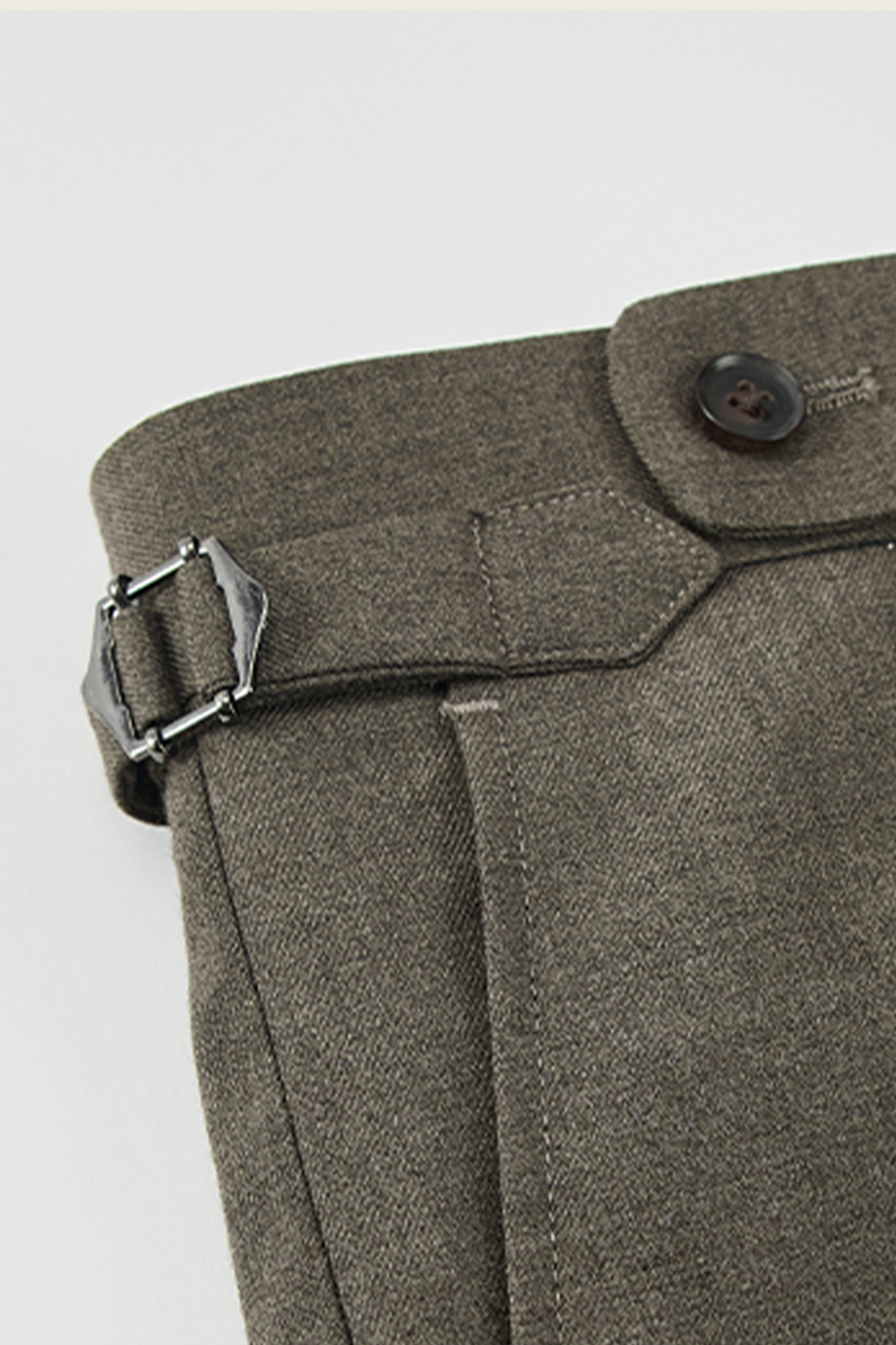 Costume single breasted, em lã tropical, com lapela notched - Marrom Khaki