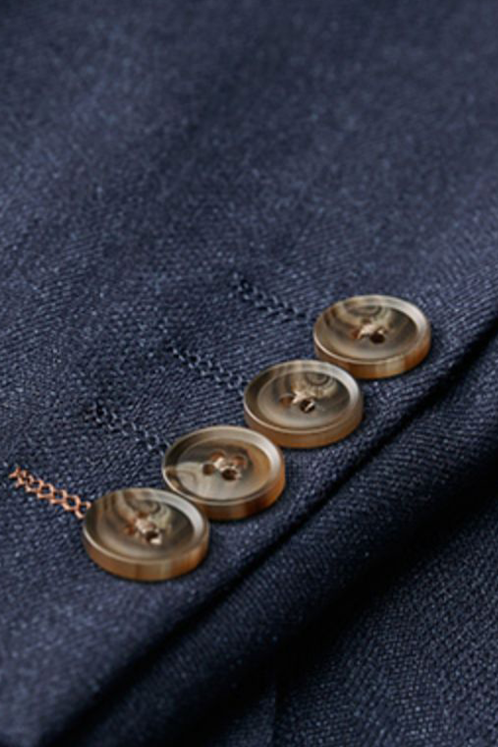Costume single breasted em poliviscose, com lapela notched- Azul riscado