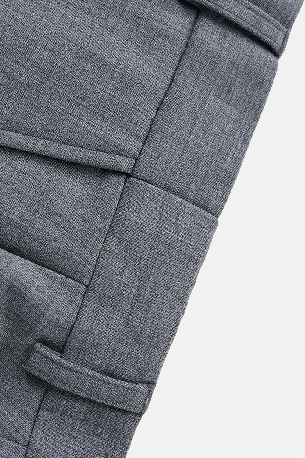 Costume single breasted, em lã tropical com elastano, lapela peak - Efficient Cinza