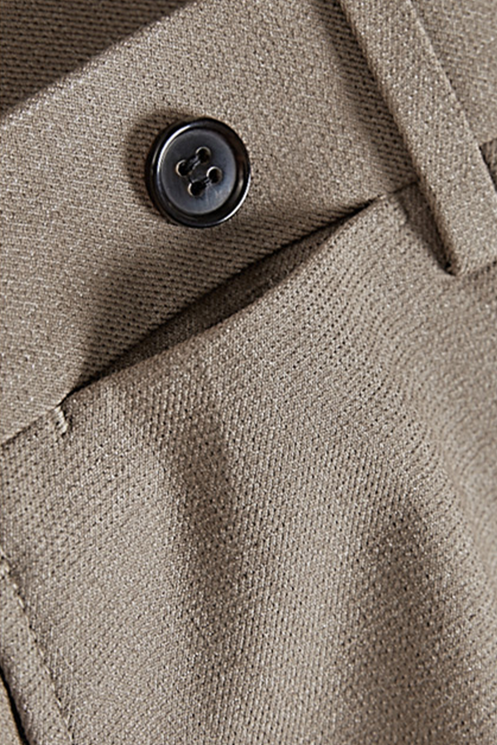 Costume single breasted em poliviscose e elastano, com lapela notched - Khaki