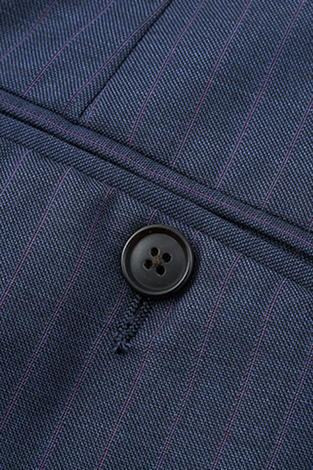 Costume single breasted half canvas, com lapela notched, 100% lã super 120'S com 17.75 µ - Azul riscado