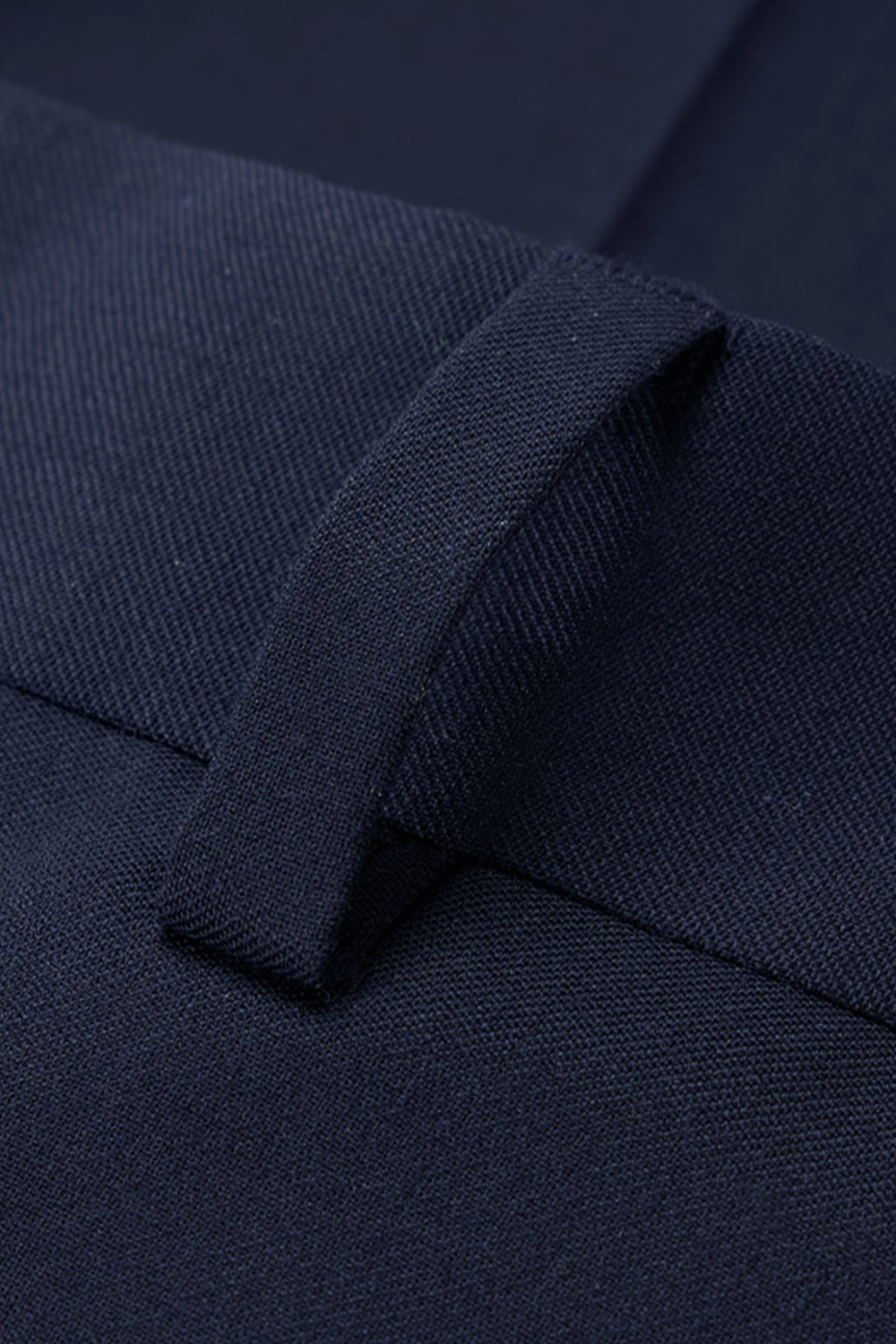 Costume single breasted, em lã tropical com elastano, lapela notched - Azul Marinho