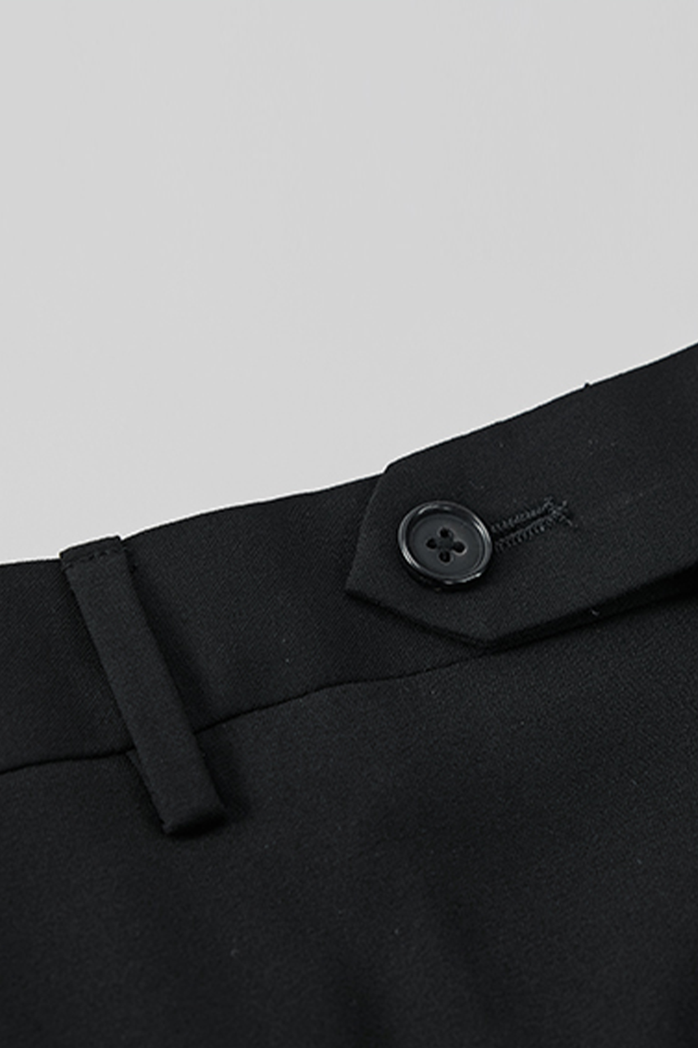 Costume single breasted, em lã tropical, com lapela notched - Preto