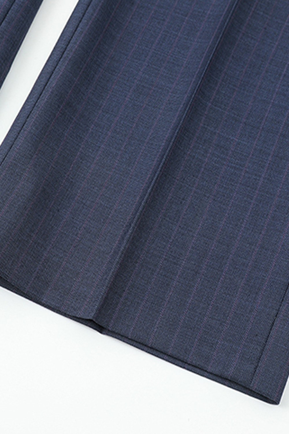 Costume single breasted half canvas, com lapela notched, 100% lã super 120'S com 17.75 µ - Azul riscado