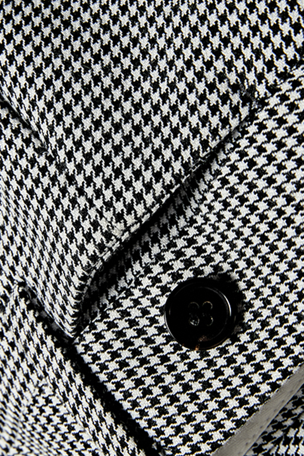 Costume double breasted 6x2 em poliviscose e elastano, com lapela peak - Pied-poule