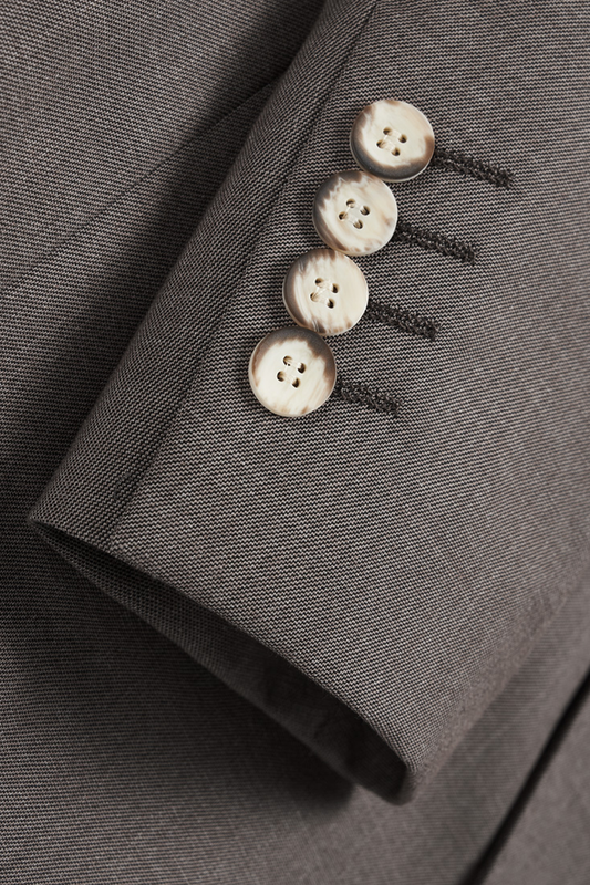 Costume single breasted em poliviscose, com lapela notched larga - Grandeur Taupe