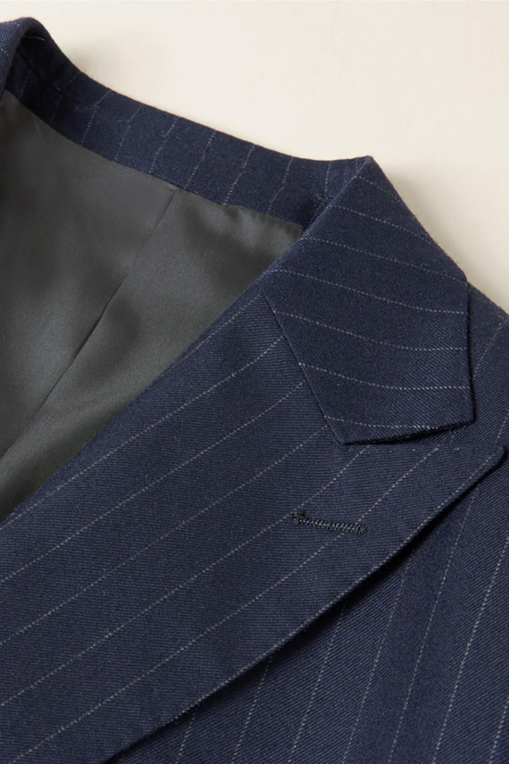 Blazer double breasted, em lã tropical com lapela peak - Risca de Giz