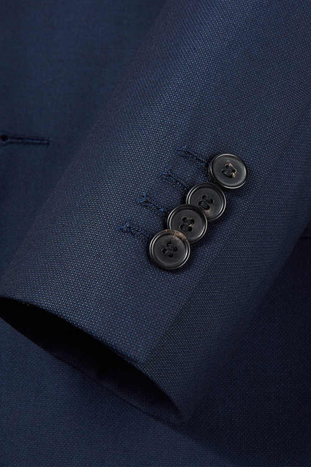 Costume single breasted em poliviscose, com lapela notched média - Azul Marinho