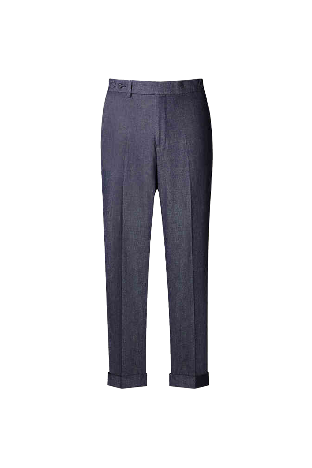 Calça em modelagem italiana jeans de algodão, cintura alta, com ajustadores laterais - Jeans - ANS