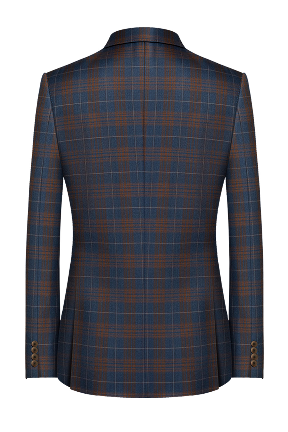 Blazer desestruturado single breasted, em lã merino super 130'S, 17.20 micron, com lapela notched - Tartan Multitons