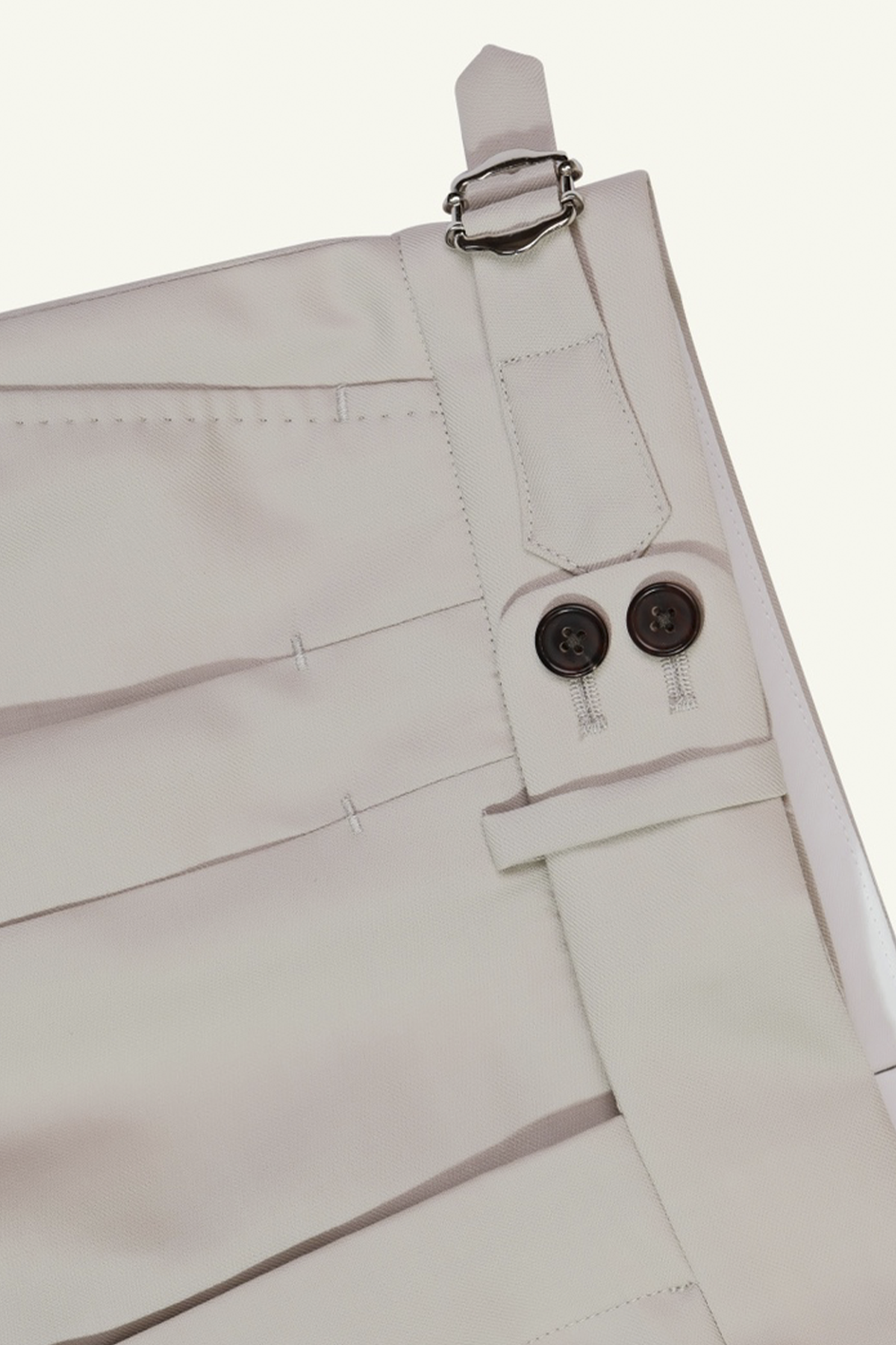 Lanifício T.Ingeniator - Calça em lã merino super 120's, 17.75µ, com ajuste lateral - Off-White