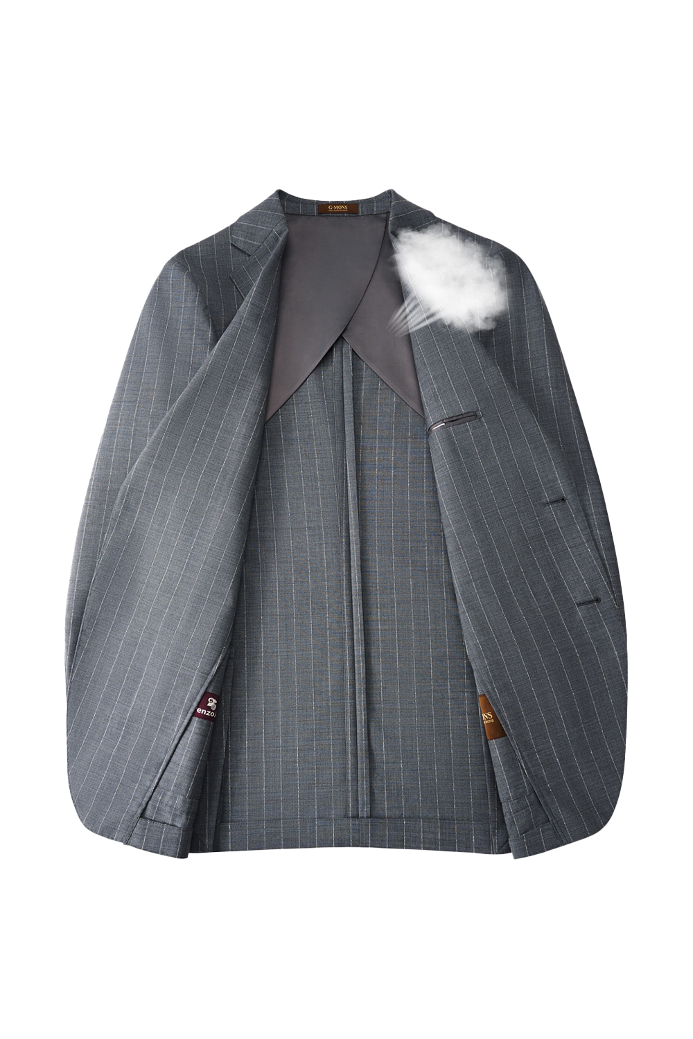 Costume single breasted, em lã tropical, com lapela notched - Lorenzo Avid Cinza Padronagem