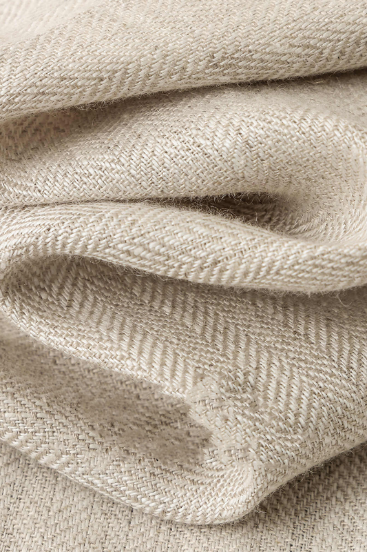 Calça de modelagem italiana, 100% linho hopsack, com cós de hollywood - Palha Crua