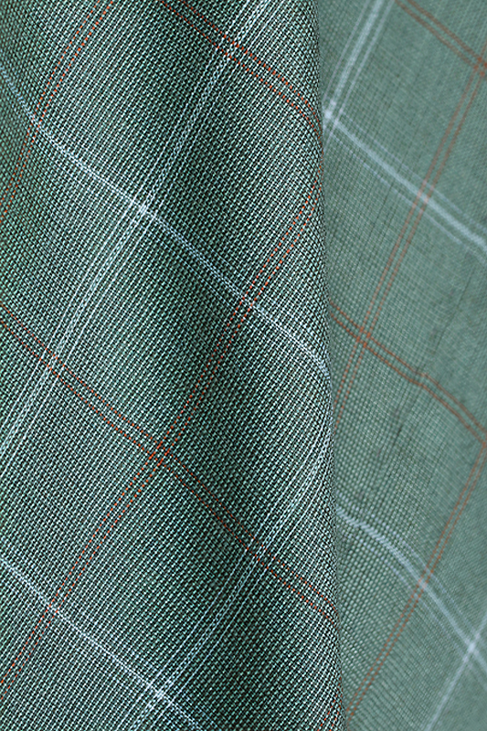 Blazer single breasted, em lã com seda, lapela notched - Verdastro - Padronagem HNR