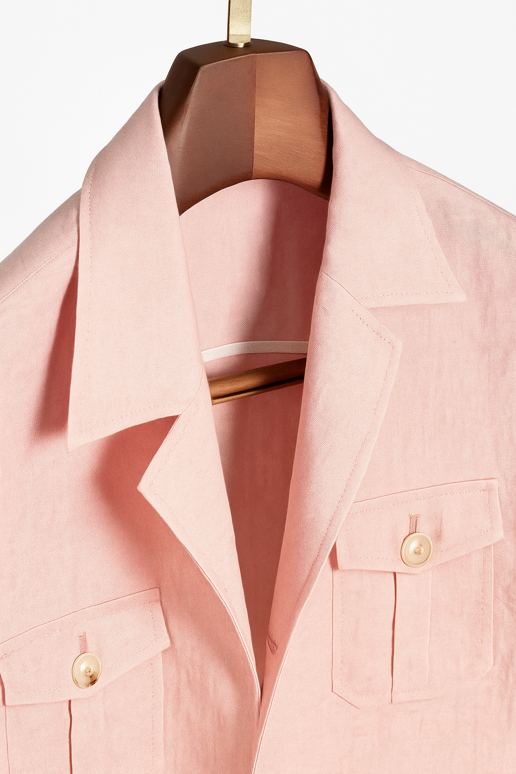Safari Jacket desestruturado, tencel e linho - Rosa