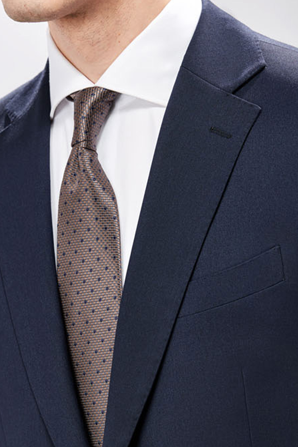 Costume single breasted em poliviscose e elastano, com lapela notched - Azul marinho