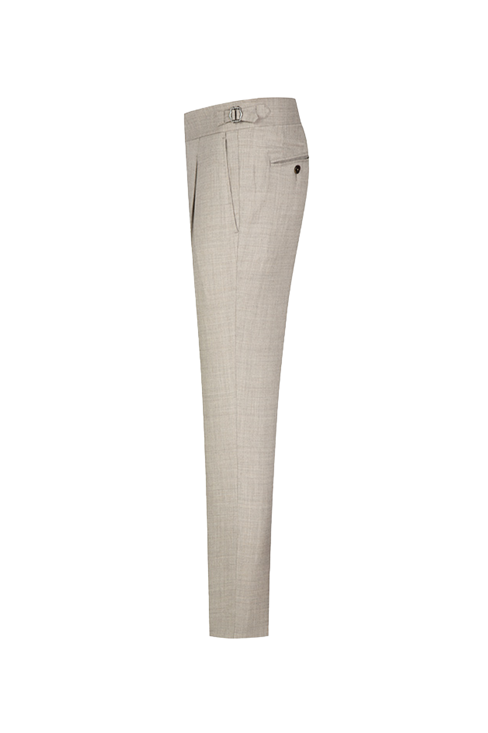 Tombolini - Calça de modelagem italiana, em lã tropical, com bolso frontal - Khaki palha