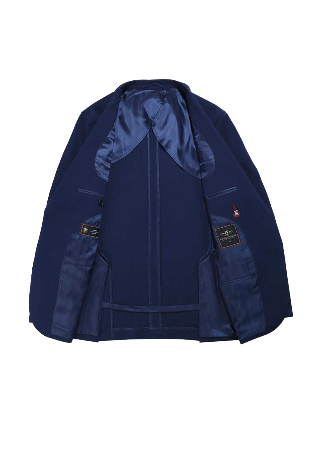 Lanificio F.lli Cerruti 1881 - Blazer single breasted com lapela notched, em lã com elastano, seersucker - Azul Royal