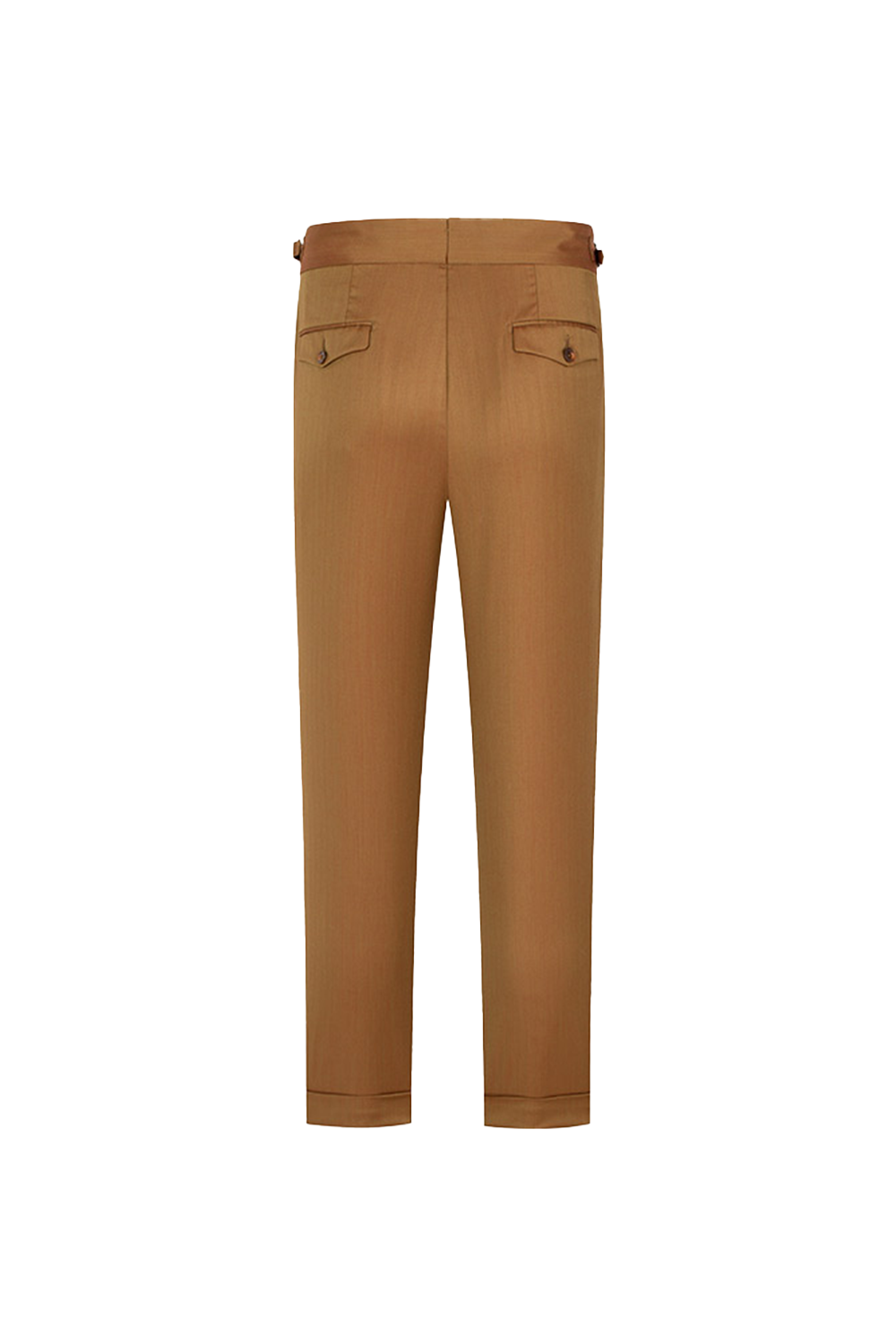 Tombolini - Calça de modelagem italiana, em lã GUABELLO 130's 17.25 micron com ajustadores laterais - Telha