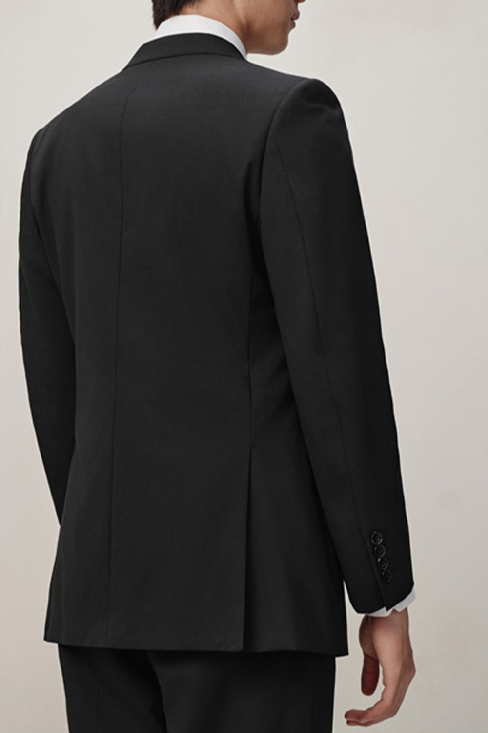 Costume single breasted, em lã merino super 110 18.25 µ com elastano, lapela notched -  Hands-on Preto