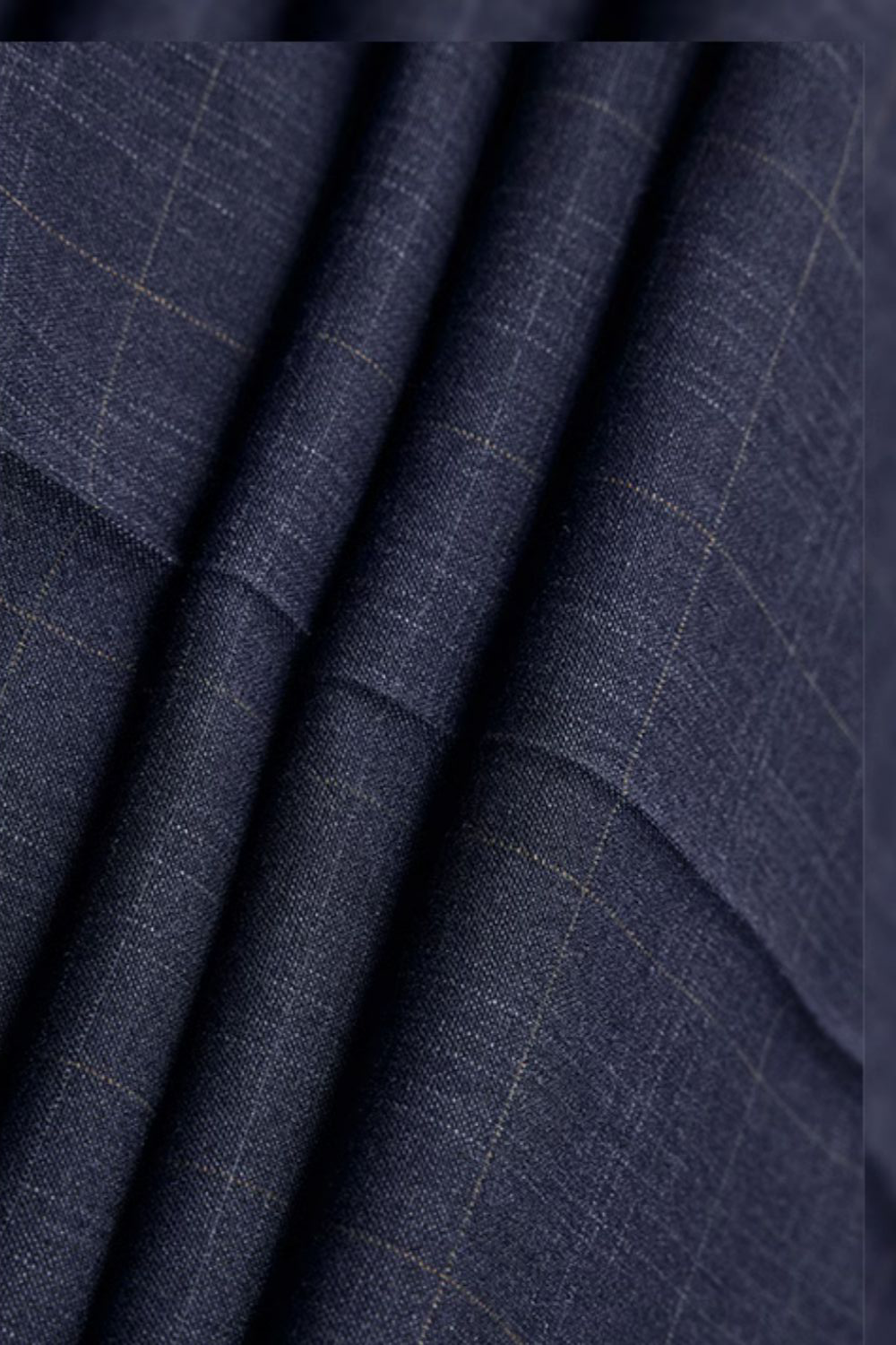 Costume single breasted em poliviscose, com lapela peak- Windowpane azul