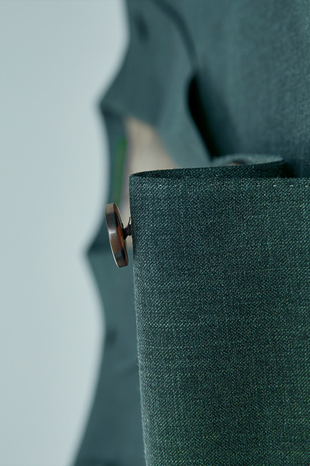 Costume single breasted em poliviscose, com lapela notched- Verde