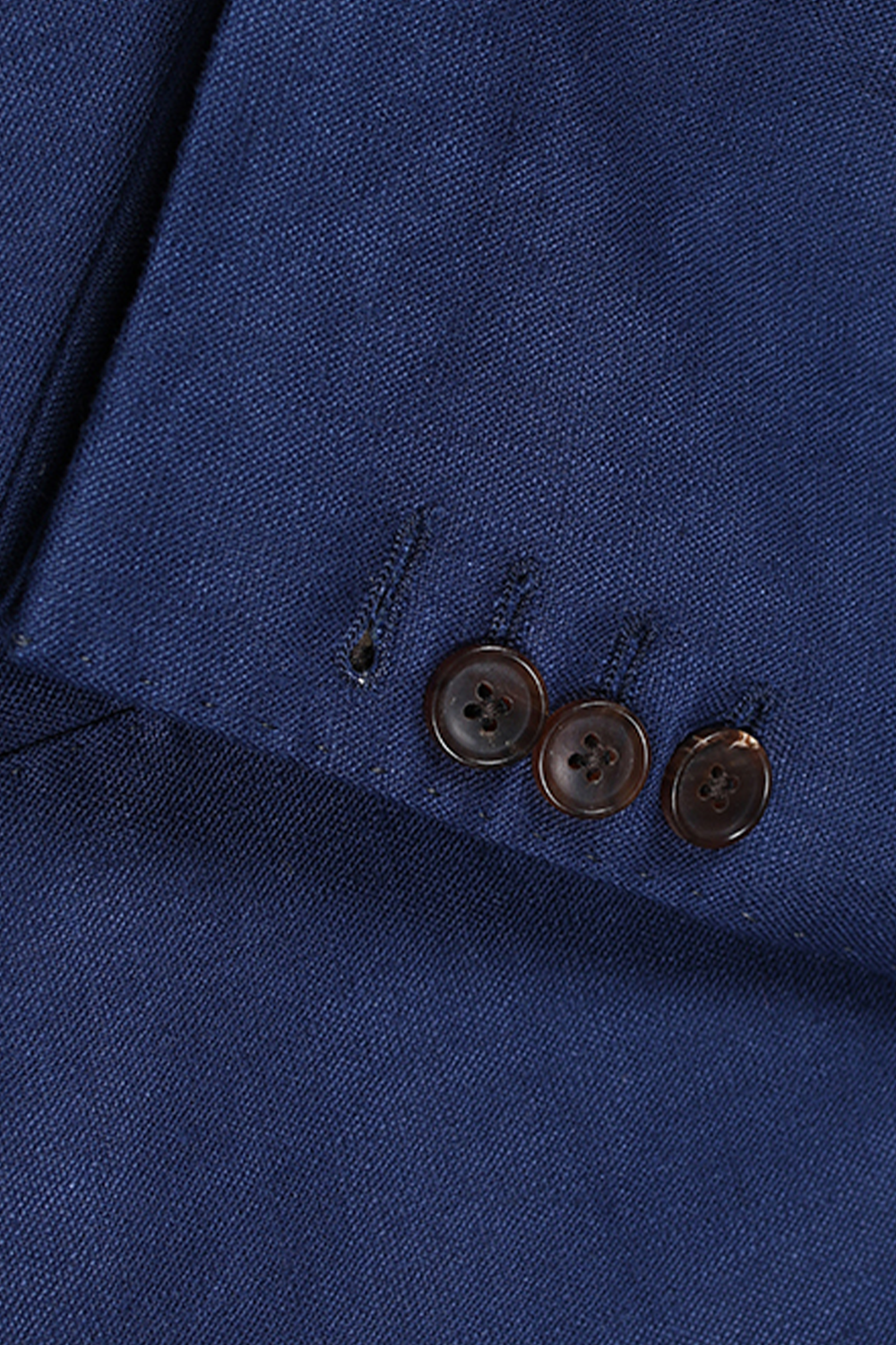 Blazer em linho, double breasted 6x2, com lapela peak large - Azul