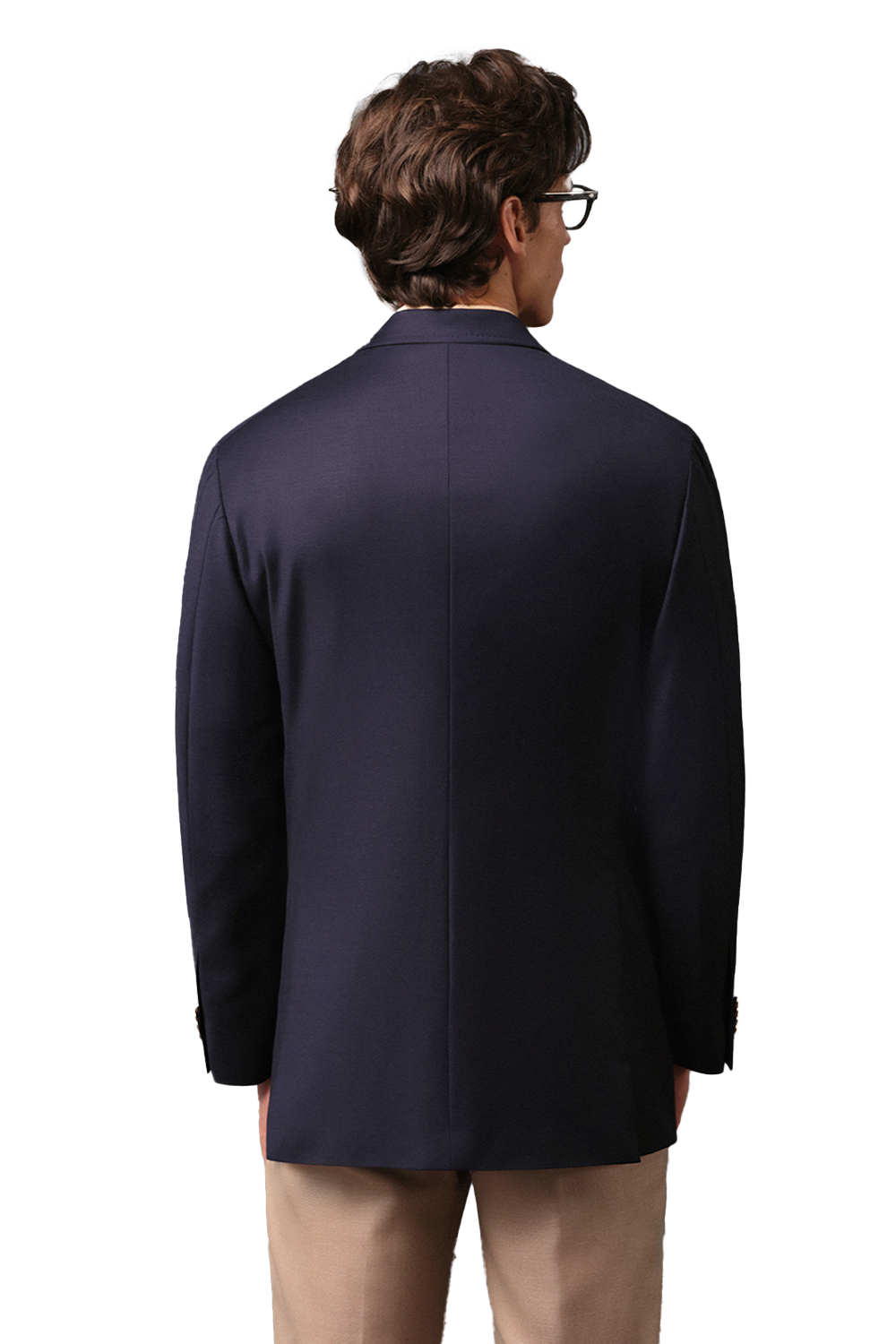 Blazer double breasted com lapela peak, 100% lã super 120'S com 17.75 µ – Azul Marinho Navy