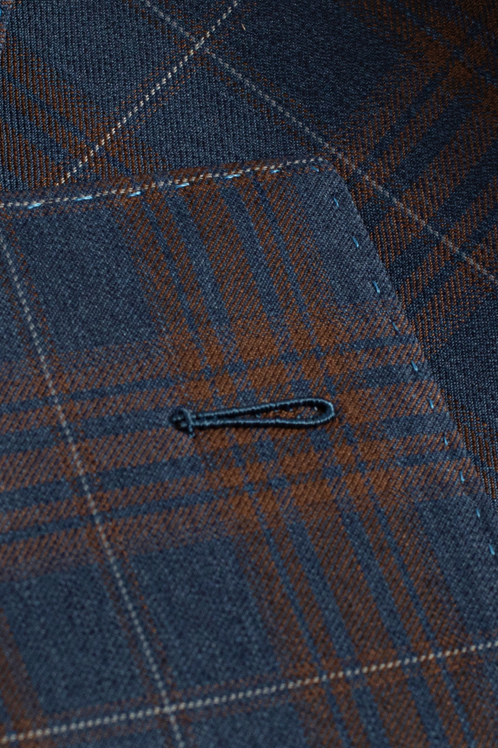 Blazer desestruturado single breasted, em lã merino super 130'S, 17.20 micron, com lapela notched - Tartan Multitons