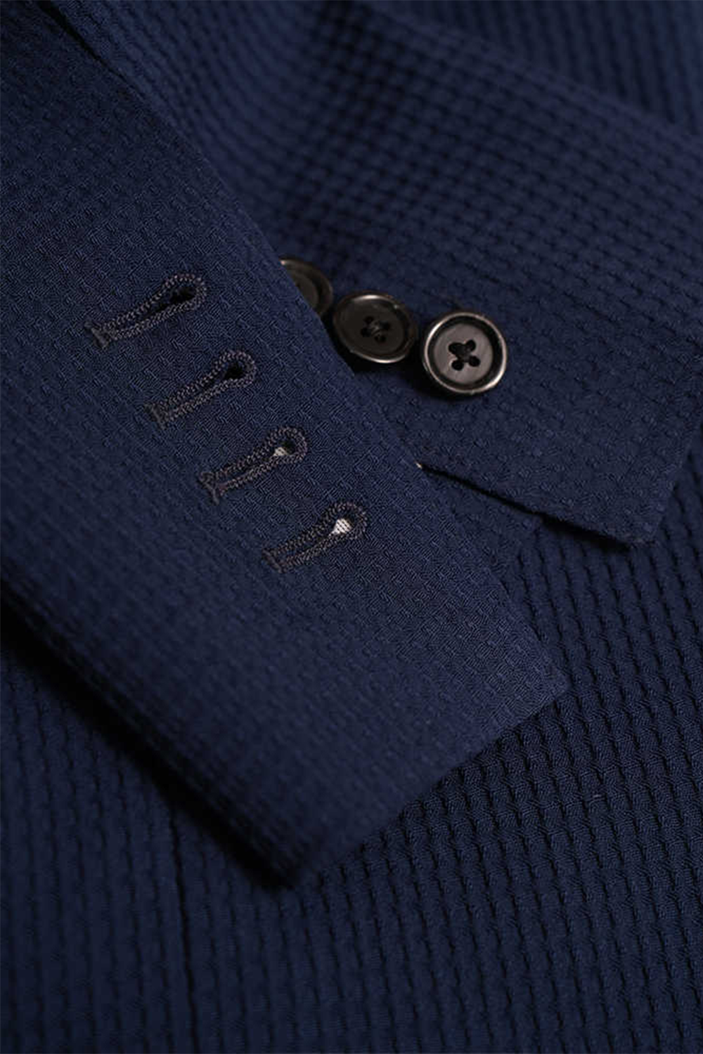 Lanificio F.lli Cerruti 1881 - Blazer single breasted com lapela notched, em lã com elastano, seersucker - Azul Royal