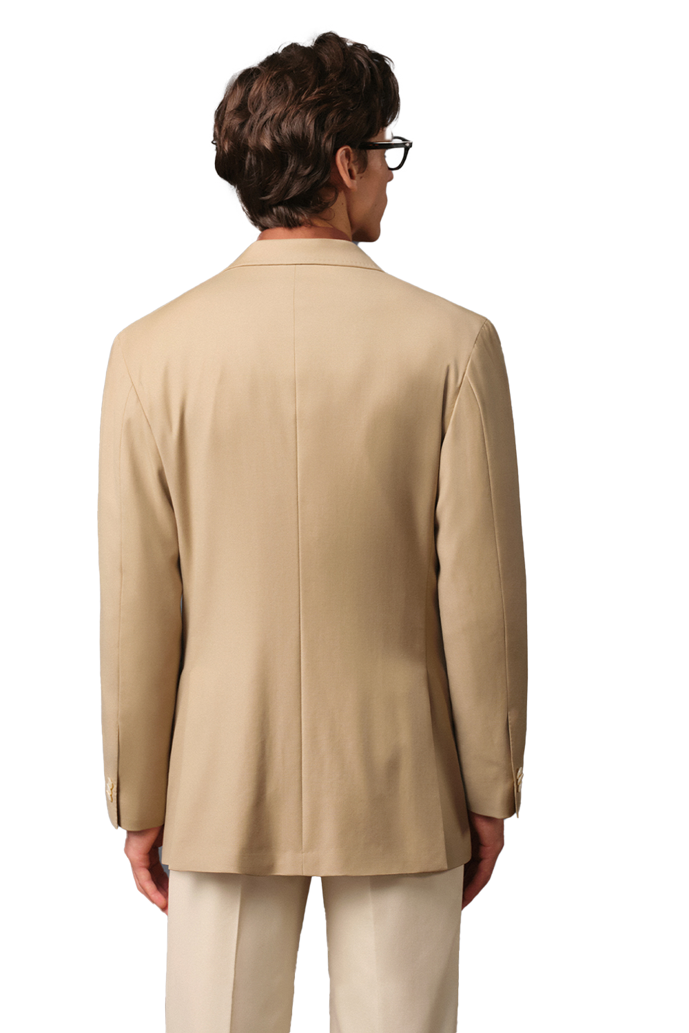 Blazer single breasted com lapela notched, 100% lã super 120'S com 17.75 µ - Khaki