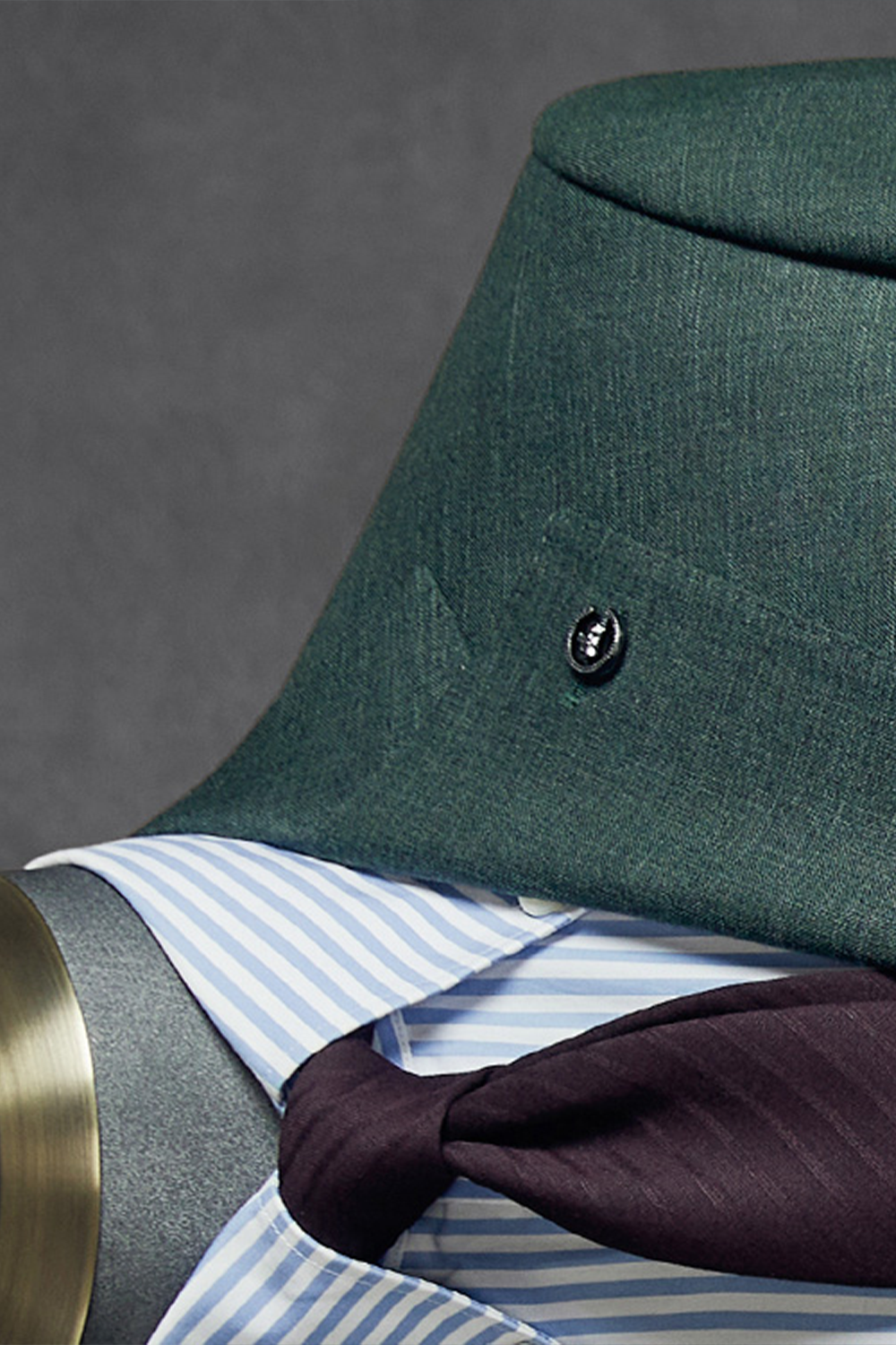 Costume single breasted em poliviscose, com lapela notched- Verde