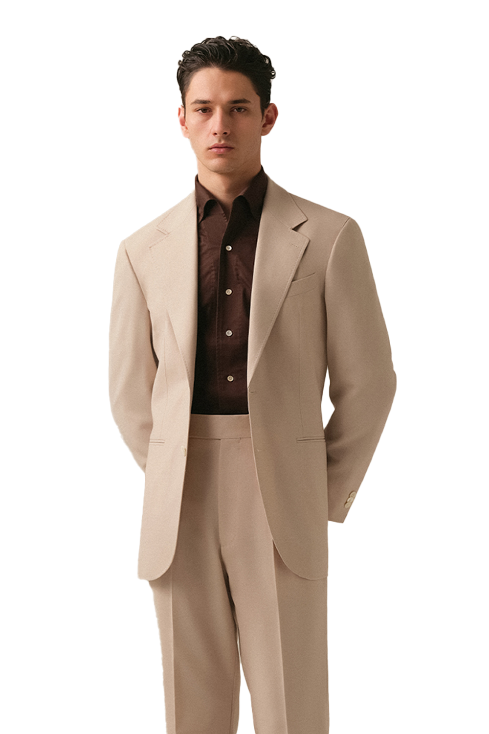 Blazer single breasted com lapela notched, 100% lã high twist, super 100'S com 18.75 µ - Salmão