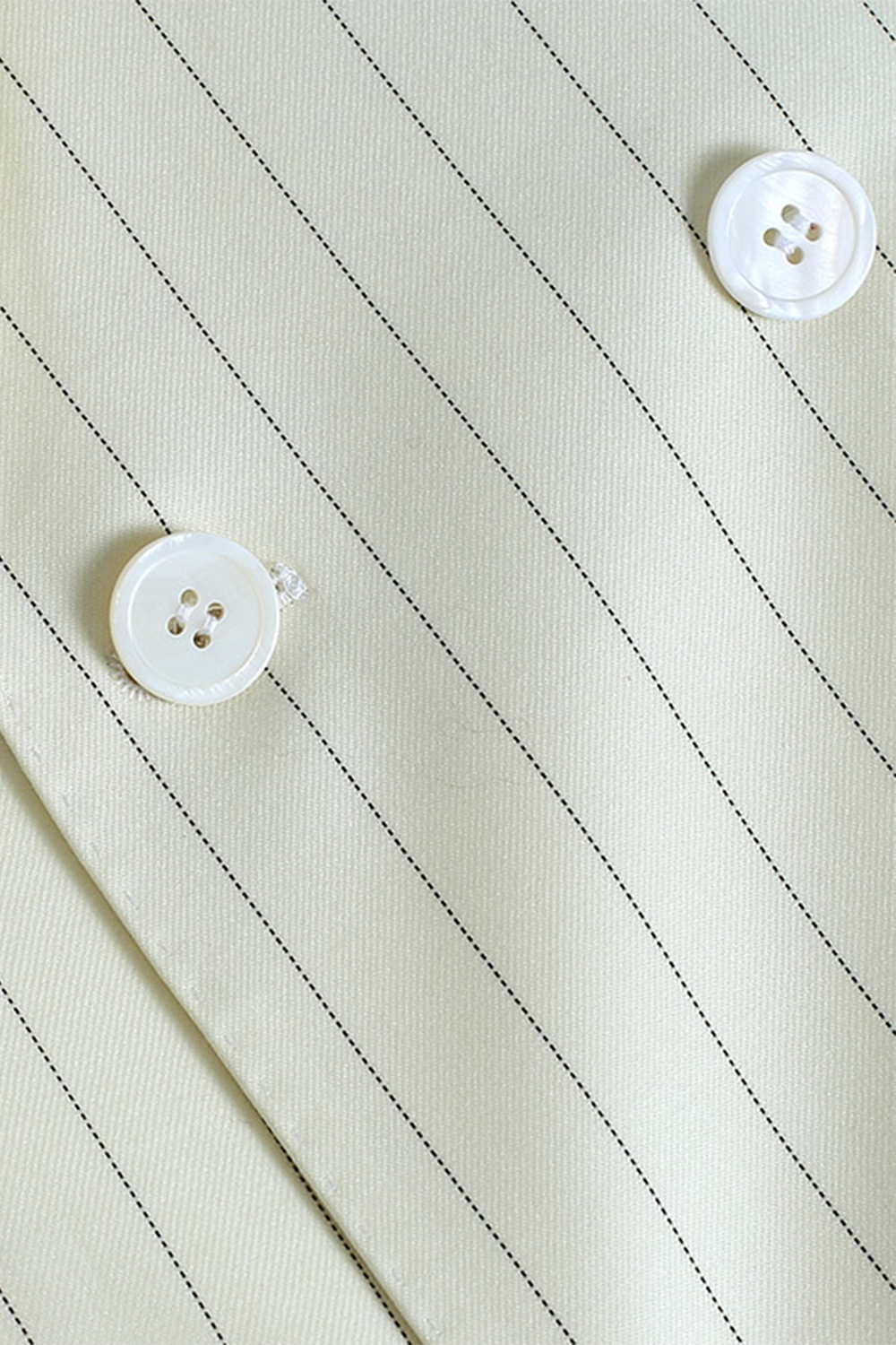 Blazer double breasted 6x2, em lã merino super 130'S, 17.20 micron, com lapela peak - Off White listrado, arabesco