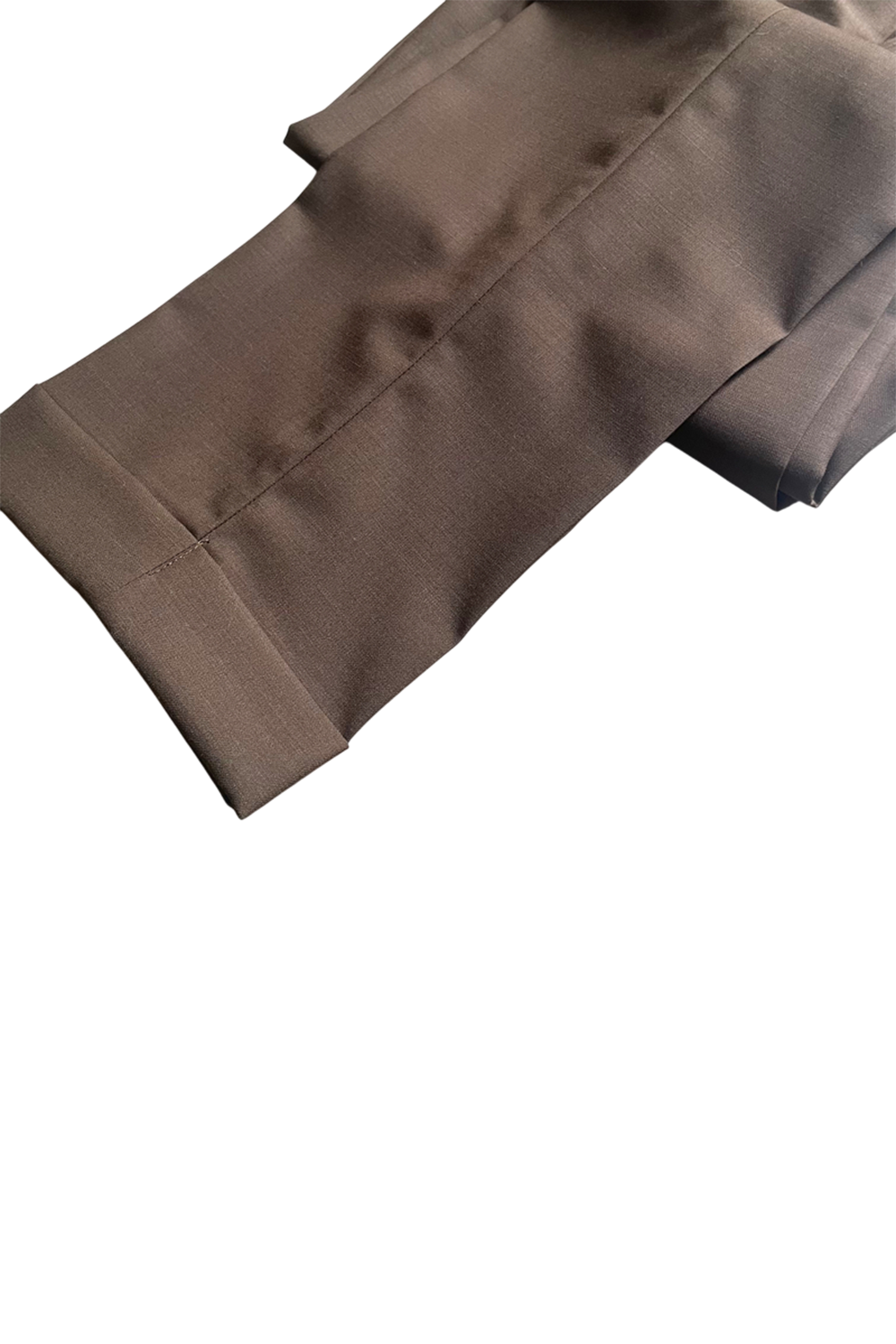 Calça em lã merino, super 100's 18.75 micron, com ajustadores laterais - Marrom escuro
