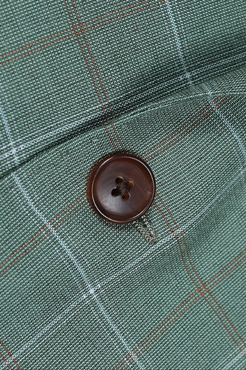 Blazer single breasted, em lã com seda, lapela notched - Verdastro - Padronagem