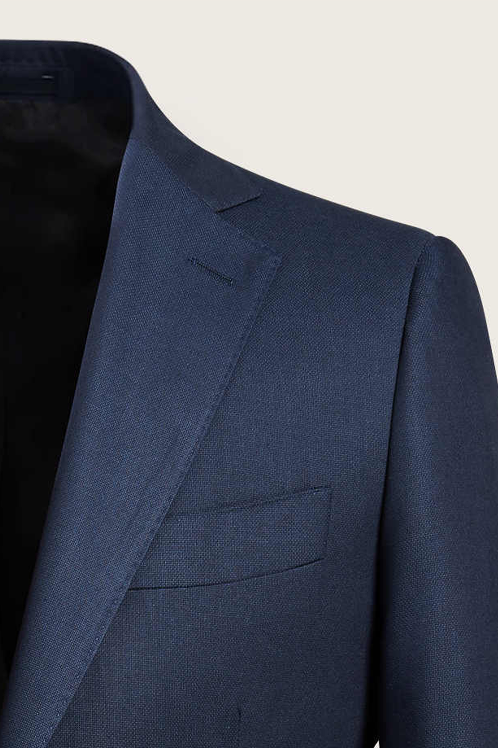 Costume single breasted em poliviscose, com lapela notched média - Azul Marinho