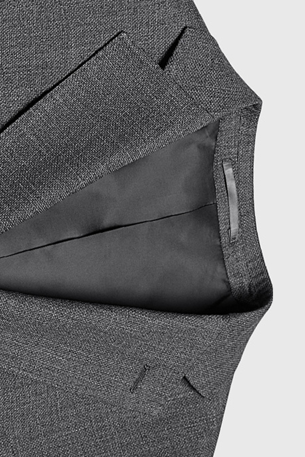 Costume single breasted em poliviscose e elastano, com lapela notched - Cinza grafite