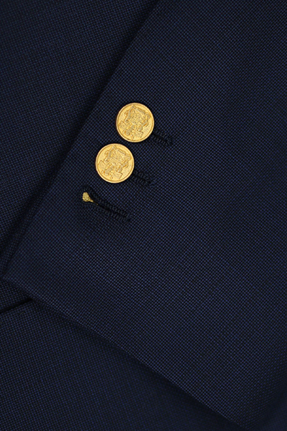 Blazer marinheiro, em lã tropical double breasted 6x4 com lapela peak large - Navy Azul