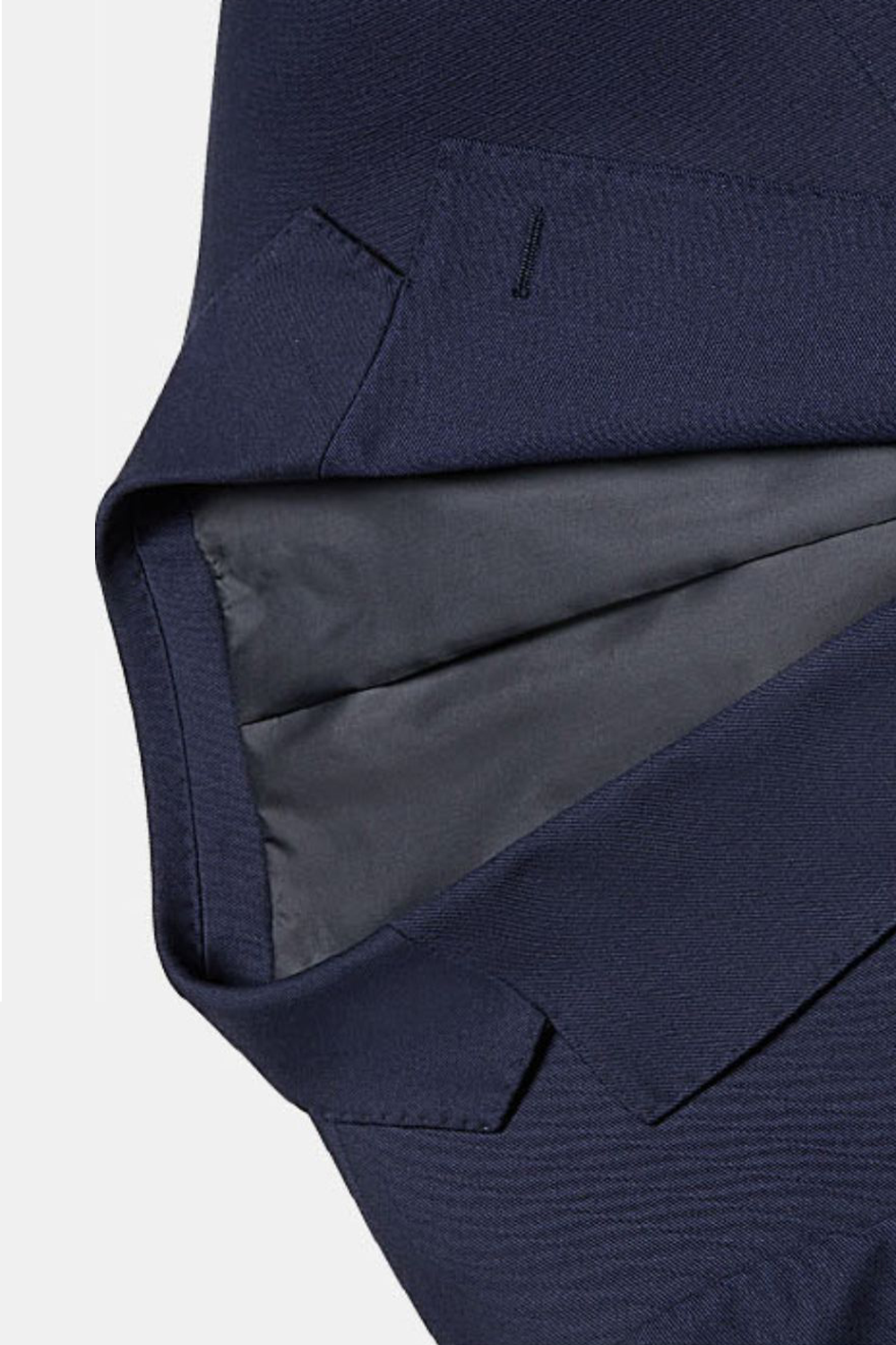 Costume single breasted em poliviscose e elastano, com lapela notched - Azul marinho