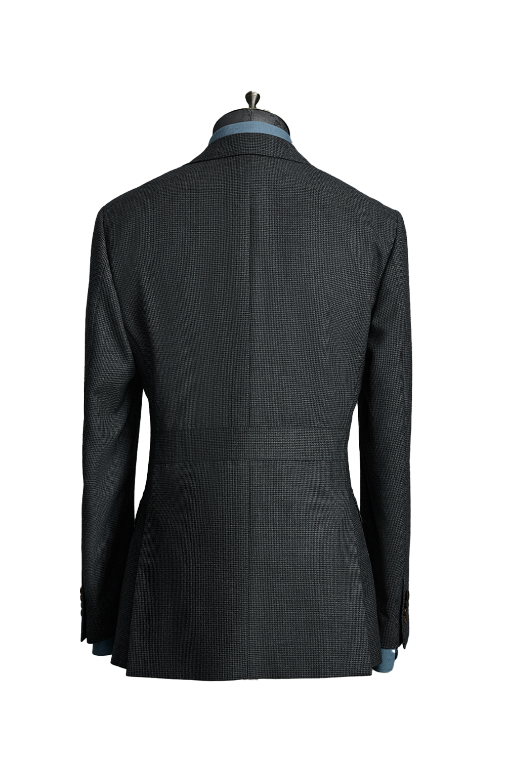 Costume single breasted, em lã tropical , lapela notched - Monarchy Pied-De-Poule Cinza Oceano